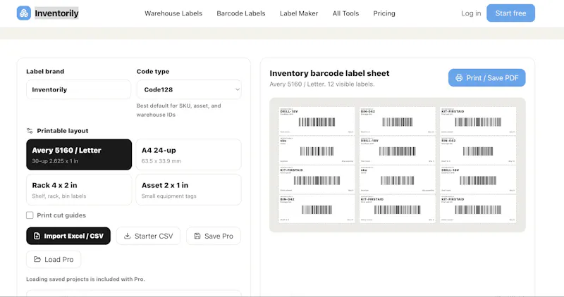 Inventorily screenshot 1