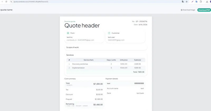 Comtools Quotely screenshot 5