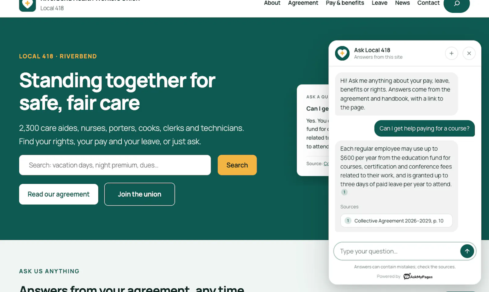 AskMyPages screenshot 2