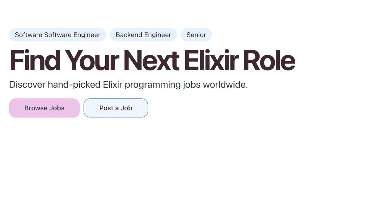 Elixirareers - Откройте для себя поднятые вручную работу по программированию по всему миру. медиа 1