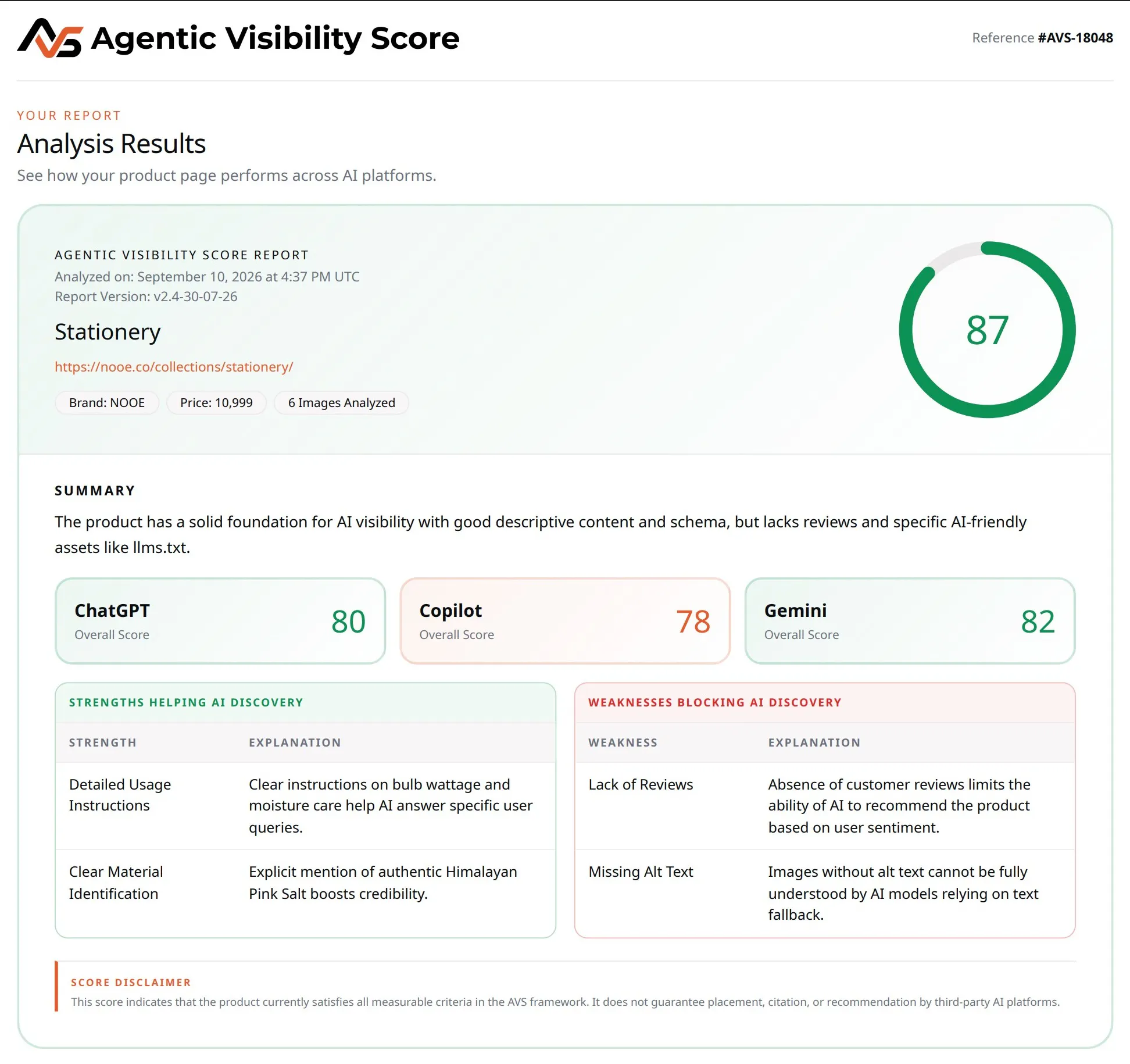 Agentic Visibility Score gallery image