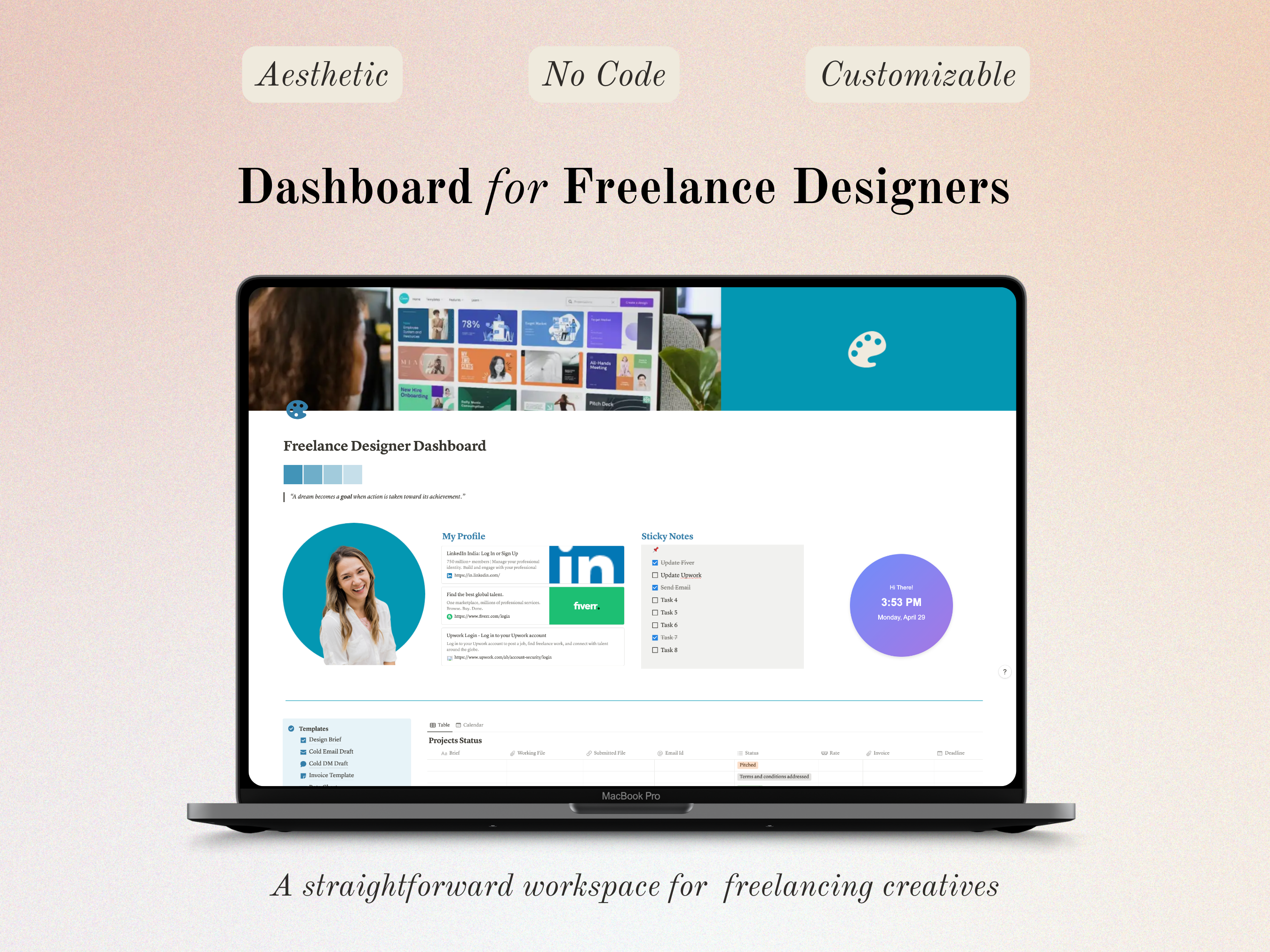 Notion Dashboard for Freelance Designers media 1