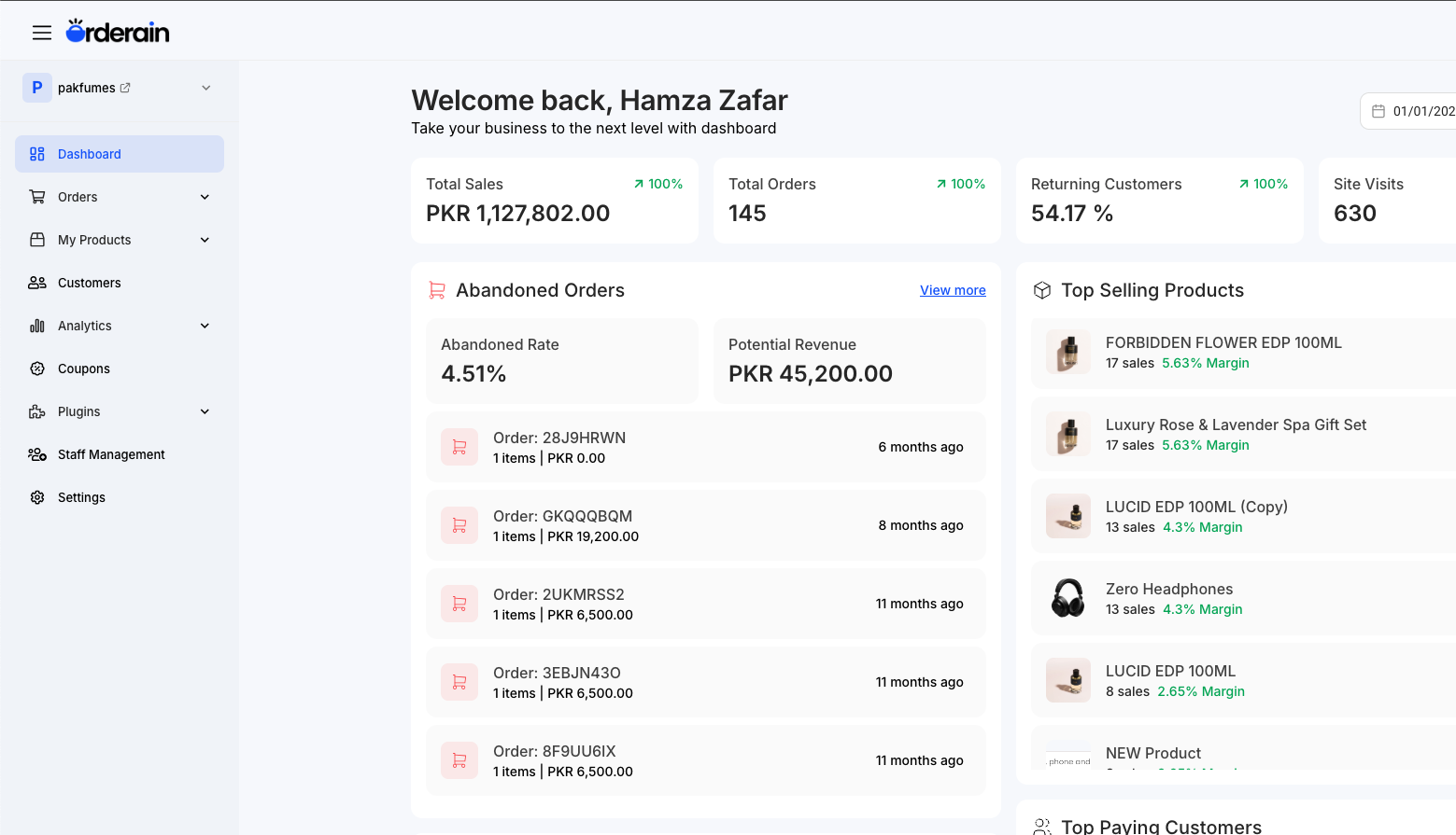 Orderain - Screenshot 4 showing product features and functionality