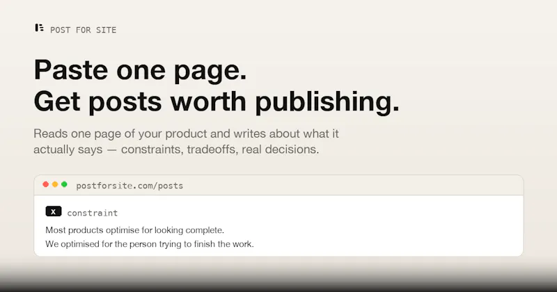 Post for Site screenshot 1