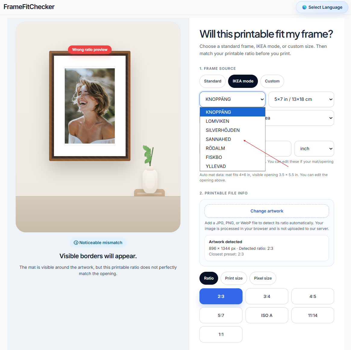 framefitchecker.com gallery image