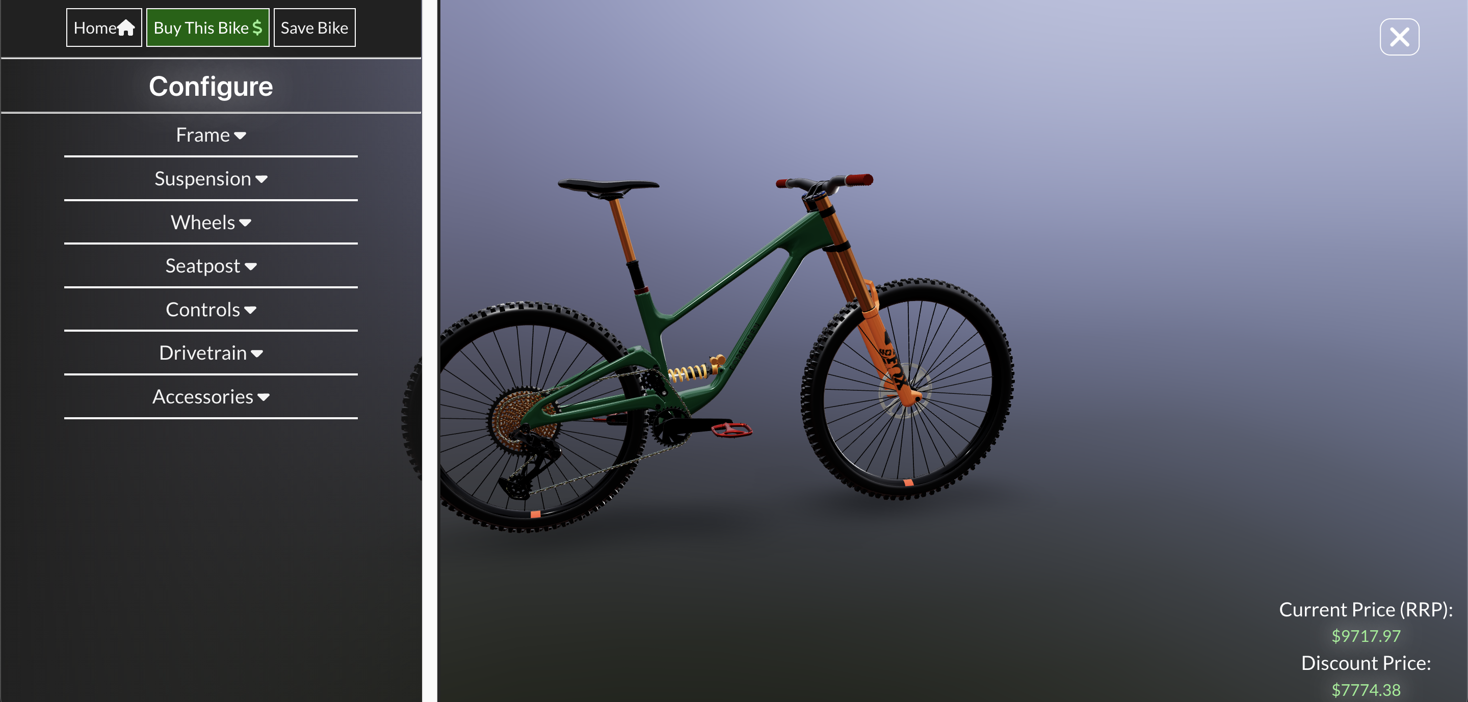 mtbconfigurator - 3 डी माउंटेन बाइक बिल्डर मीडिया 2