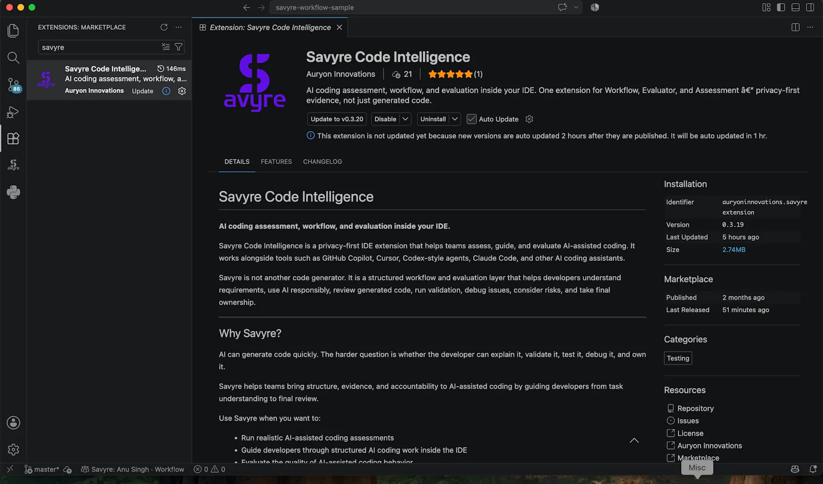Savyre AI Coding Workflow screenshot 3