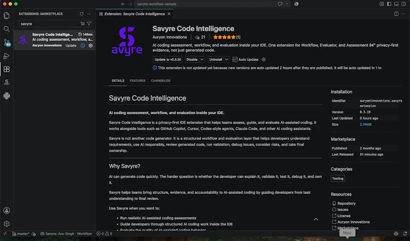 Savyre AI Coding Workflow screenshot 3