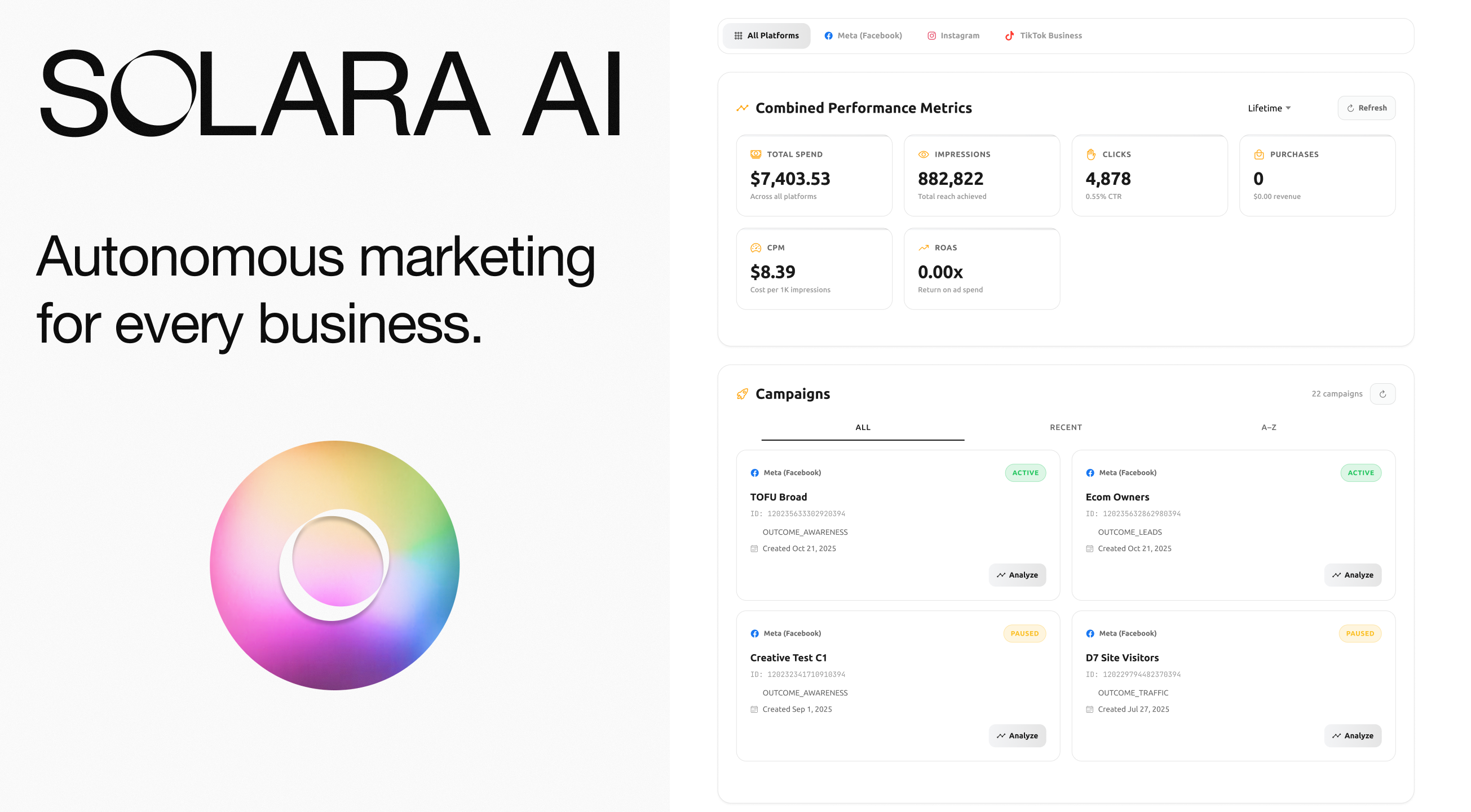Solara AI - Main screenshot showing features and interface