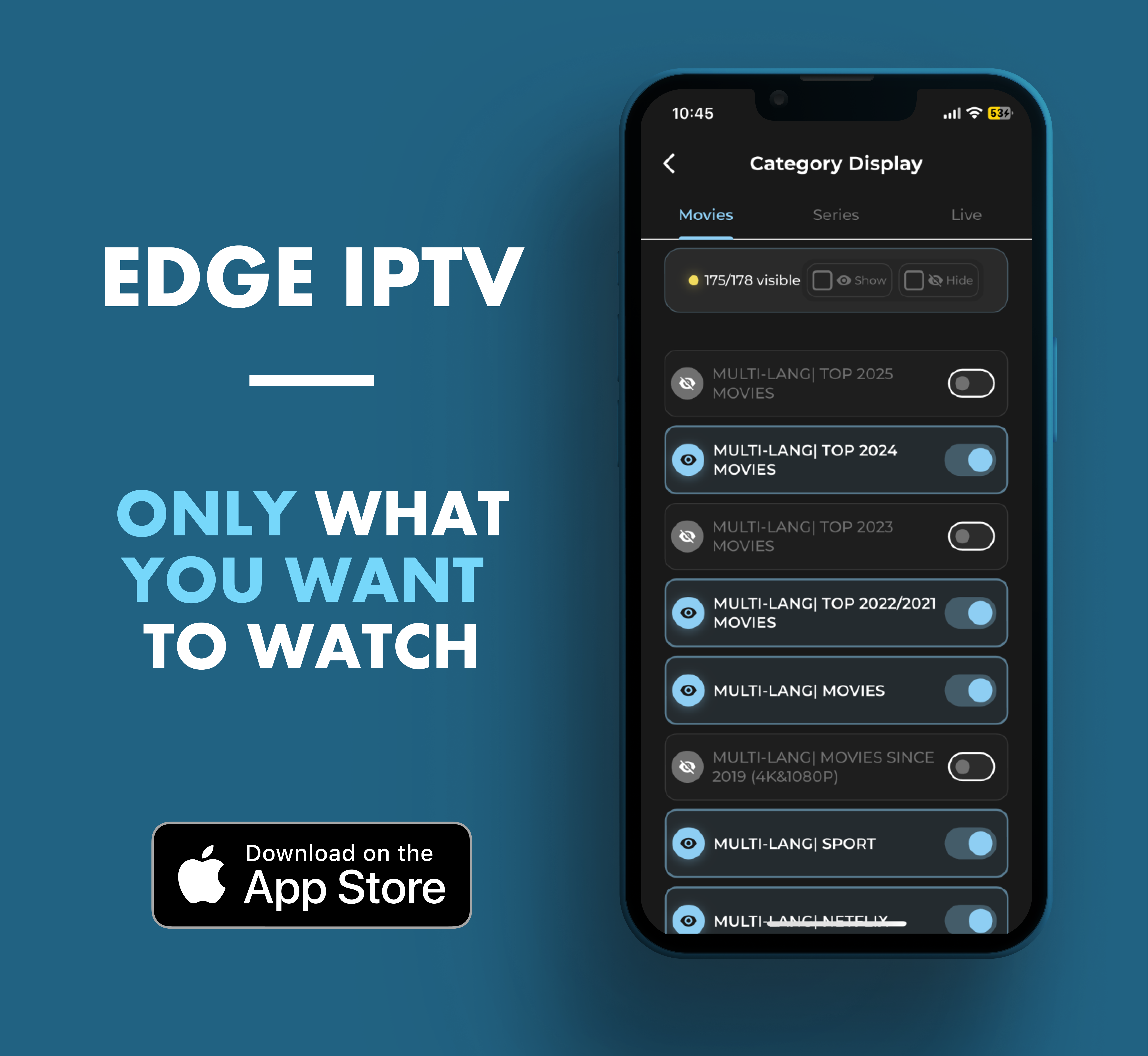 Media Cạnh IPTV - Trình phát IPTV tất cả trong một của bạn cho iPhone & iPad 2