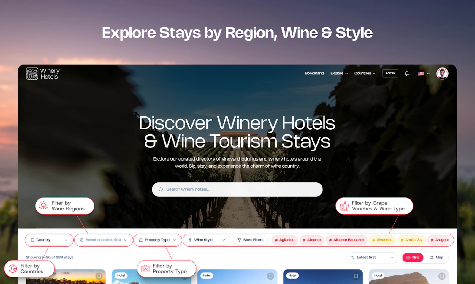 Winery Hotels screenshot 2