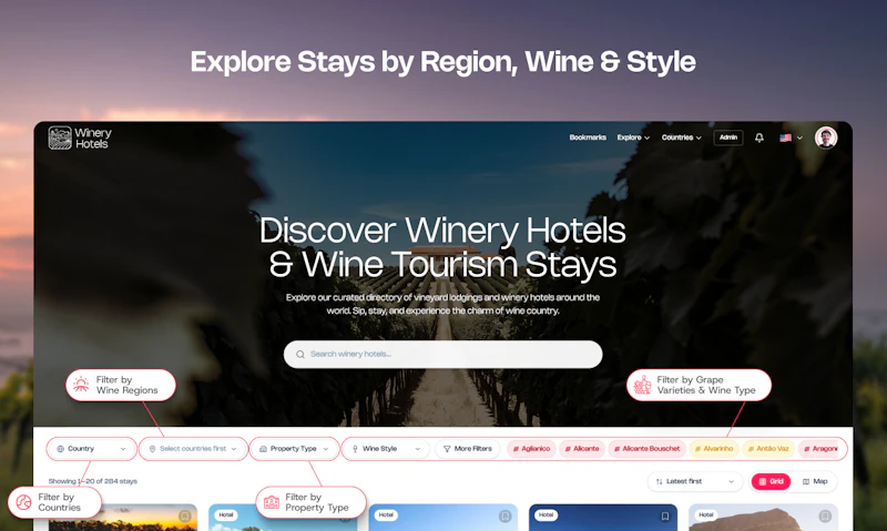 Winery Hotels screenshot 2
