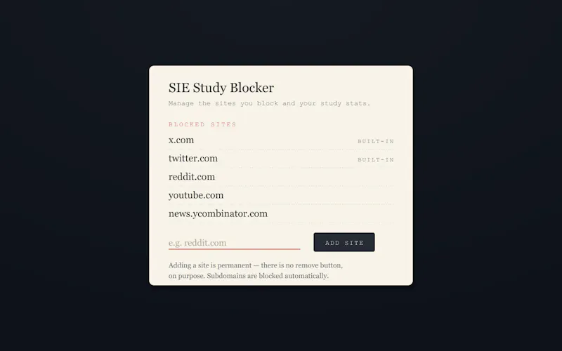 SIE Study Blocker screenshot 4