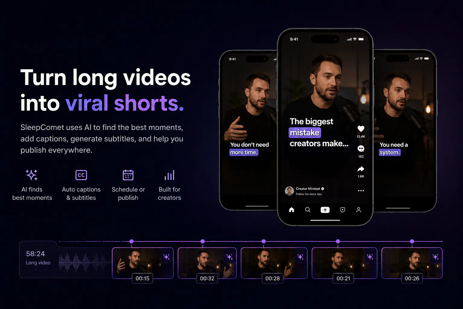 SleepComet — Clipagem Automática com IA gallery image