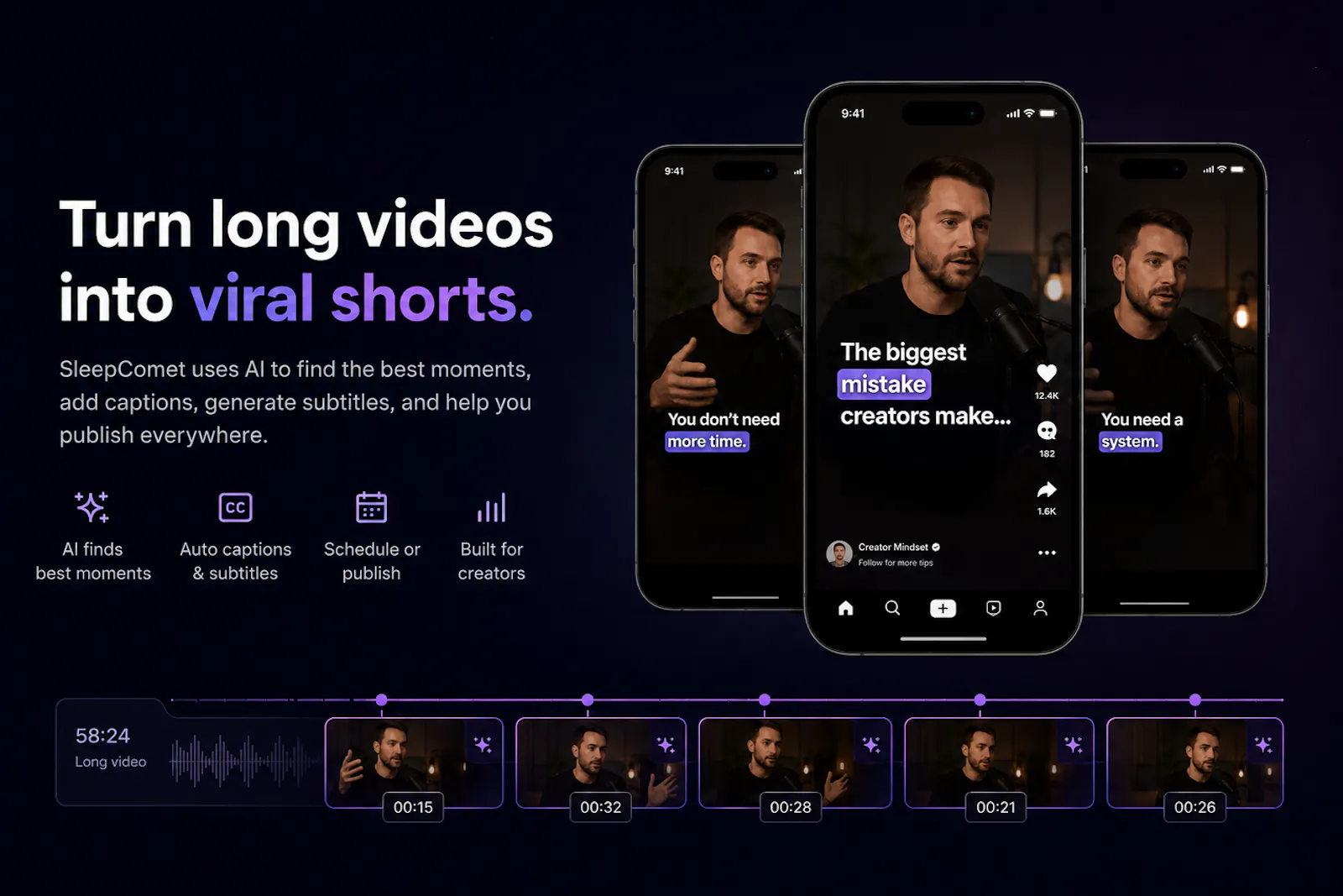 SleepComet — Clipagem Automática com IA screenshot 2