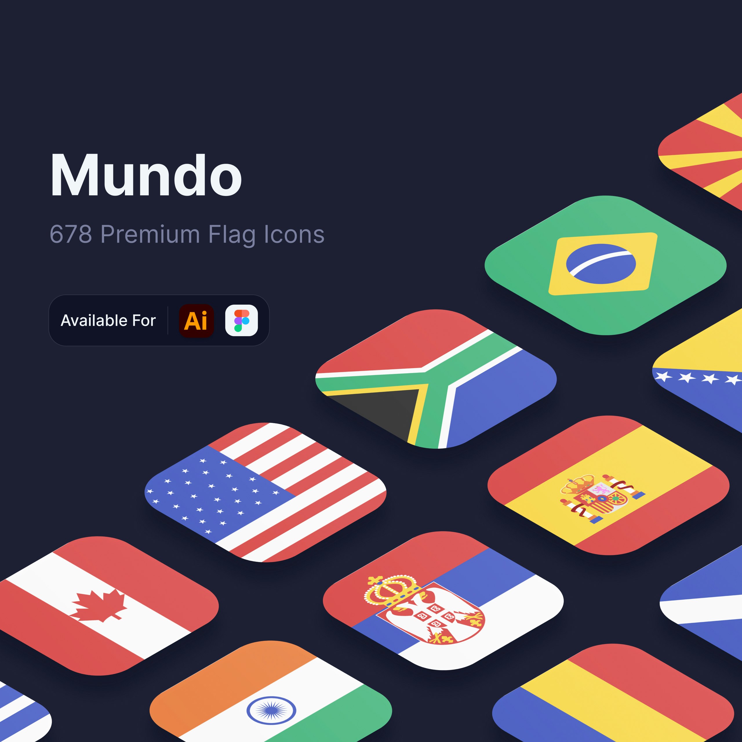 Mundo  - 高级国旗图标集