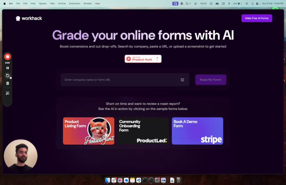 startuptile AI Form Roast by WorkHack-Free AI tool to audit and optimize online forms