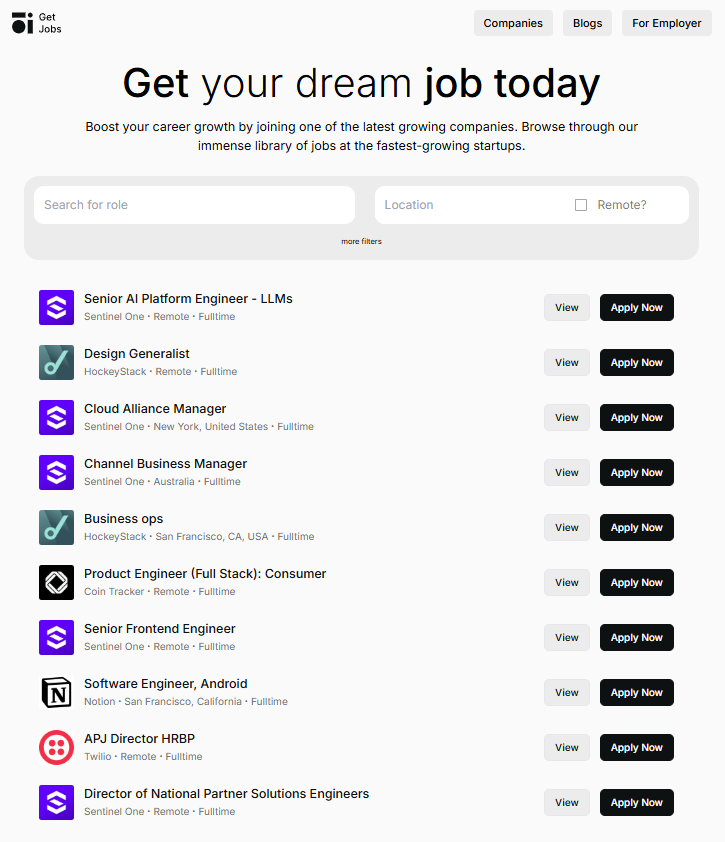GetJobs.today - Найти удаленные, на месте, технологии, дизайн, маркетинговые рабочие места и многое другое медиа 3