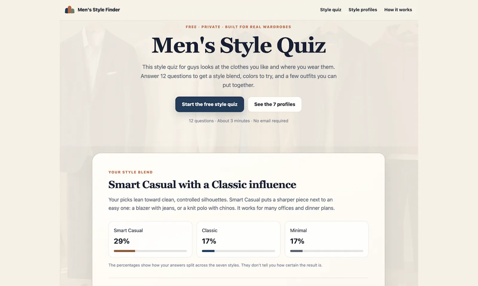 Men's Style Quiz screenshot 2