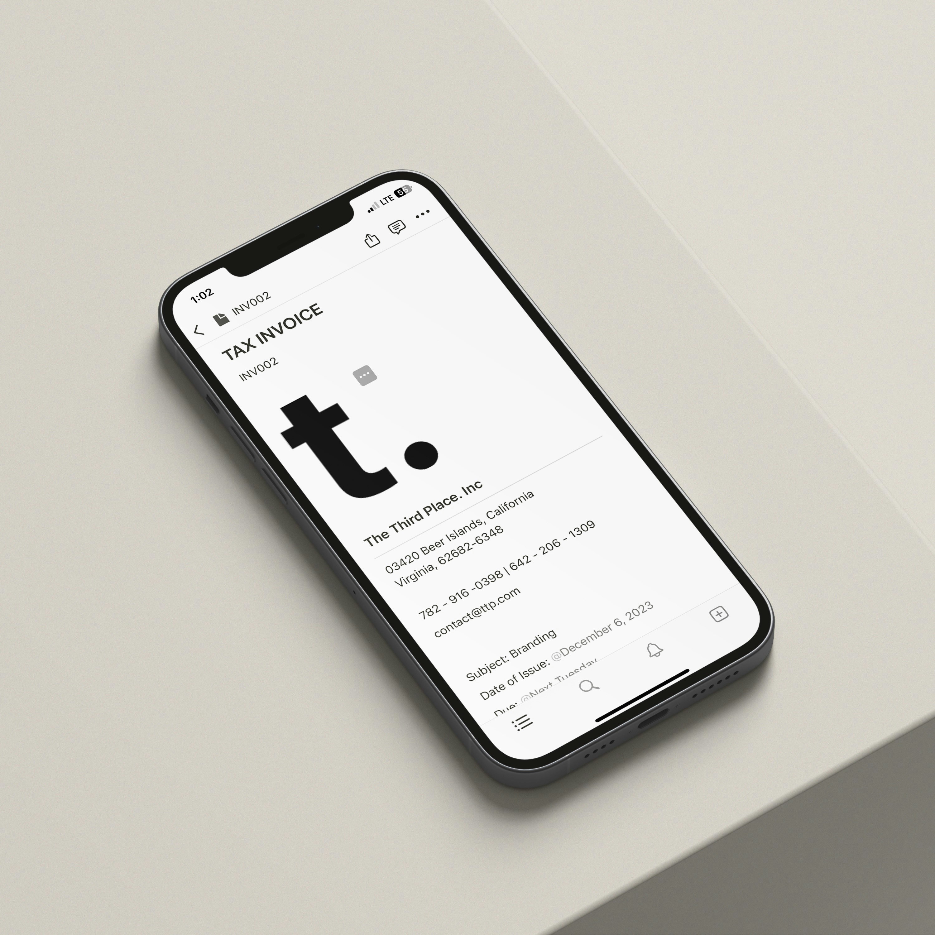 Invoice Template : Notion