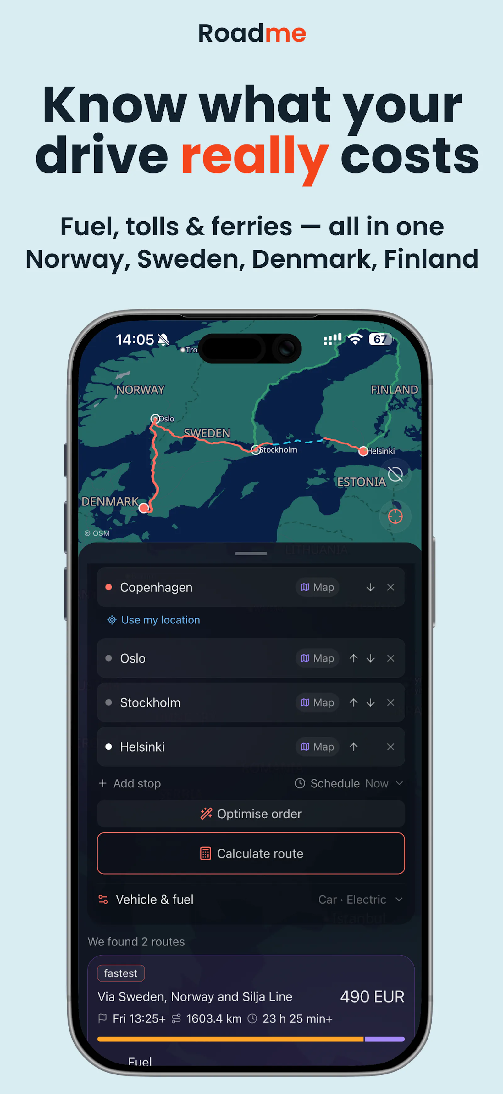 Road.me: Fuel, Toll & Ferry Calculator screenshot 3