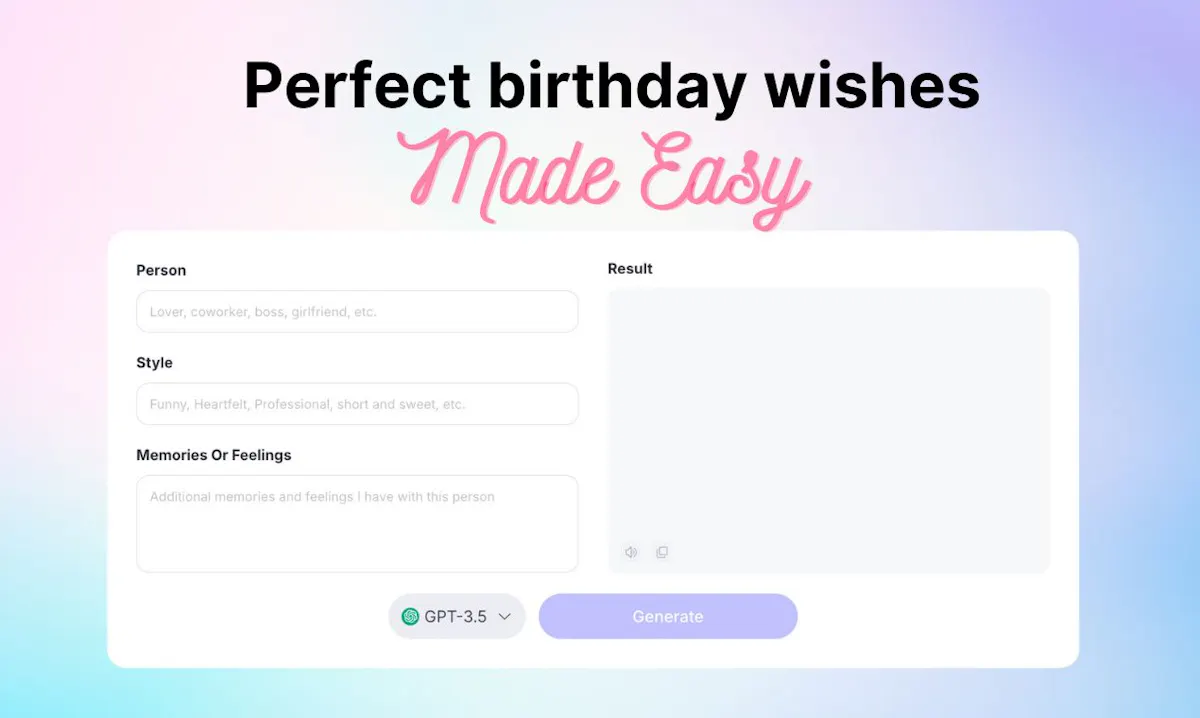 Birthday Wishes Creator - Arvin