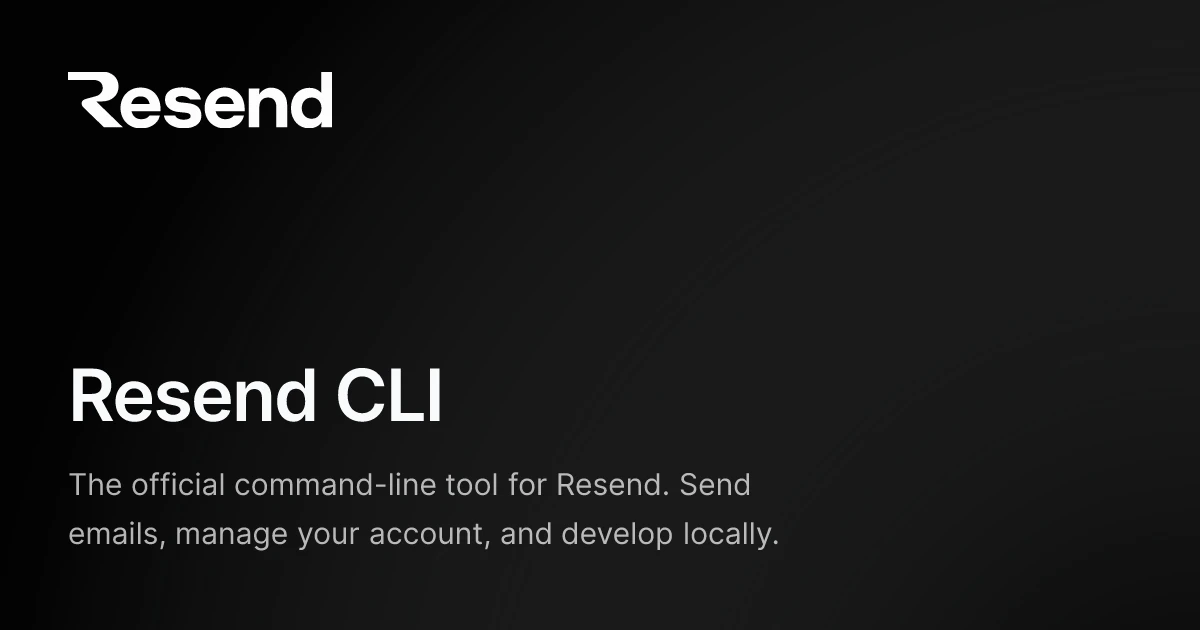 Resend CLI 2.0 screenshot 1