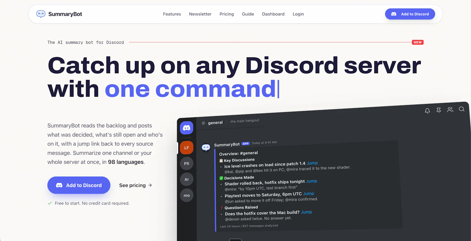 SummaryBot screenshot 3