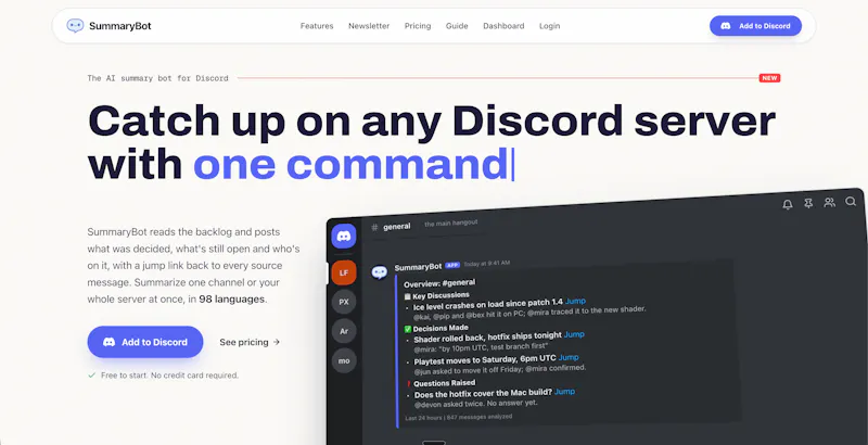 SummaryBot screenshot 3