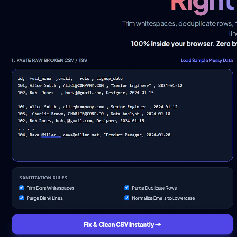 Fix Your Broken CSV Right Now screenshot 2