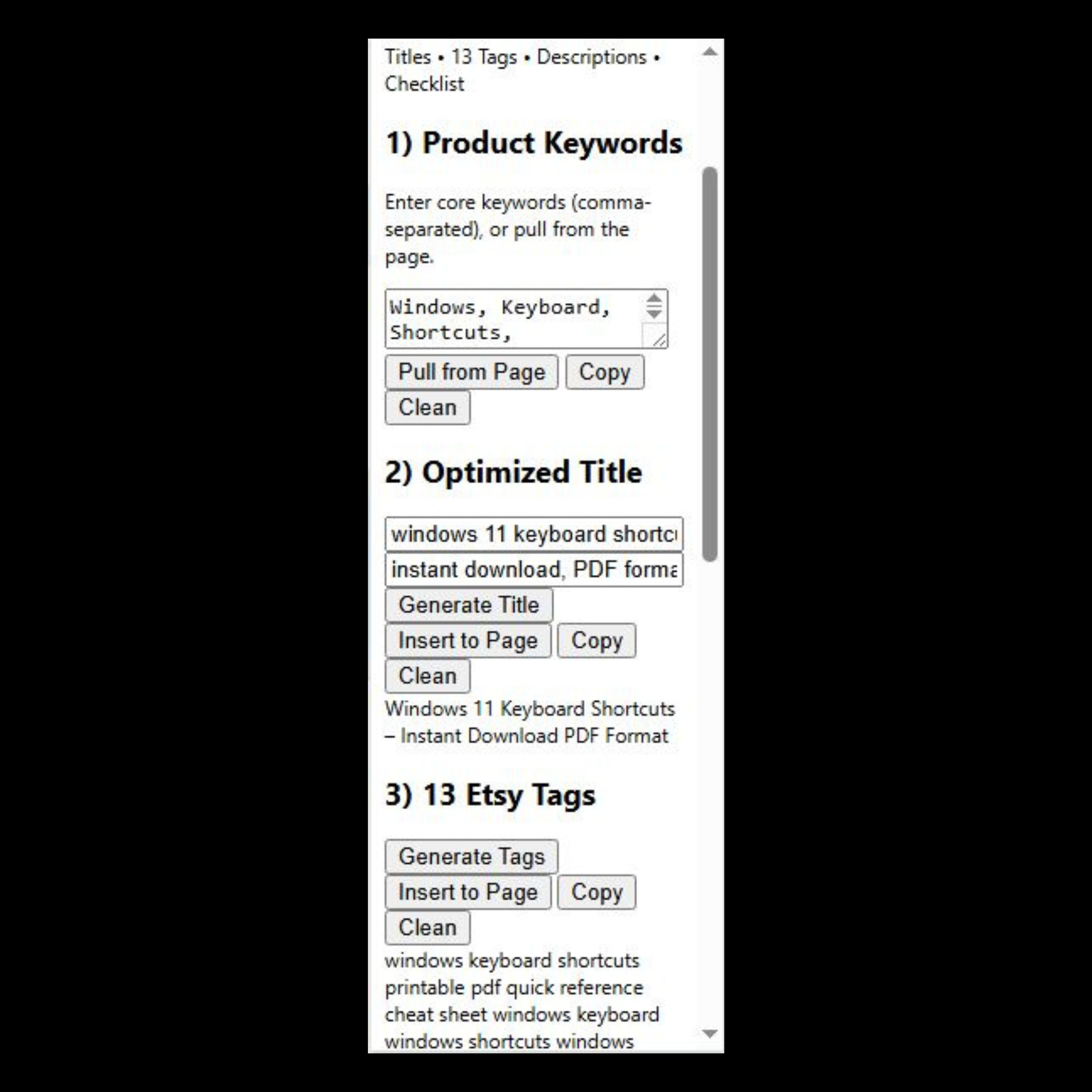 Média Extension de chrome Etsy SEO Helper - Générez instantanément des titres, étiquettes et descriptions parfaits Etsy 3