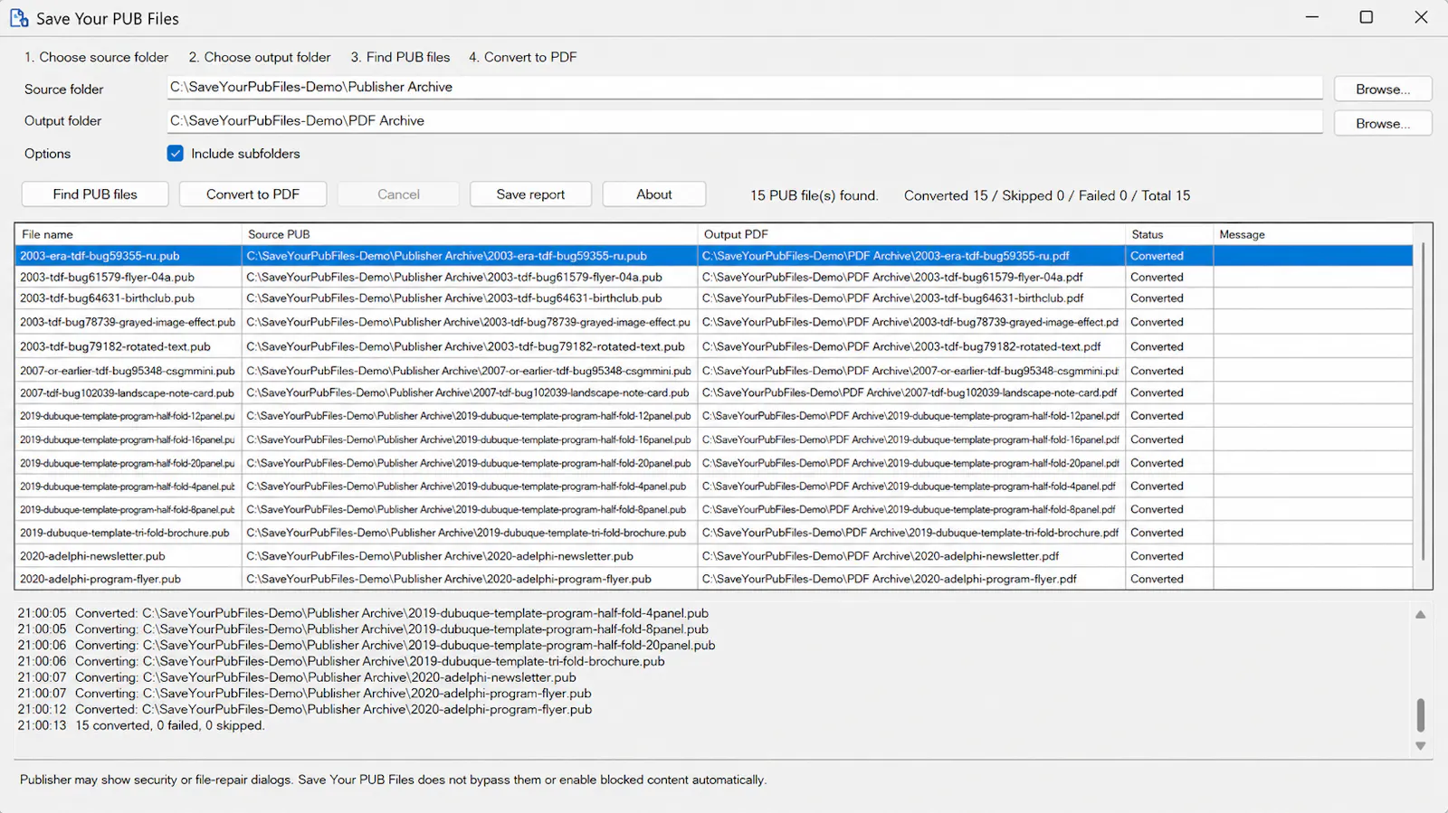 Save Your PUB Files screenshot 3