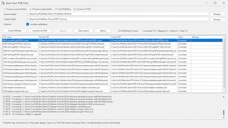 Save Your PUB Files screenshot 3
