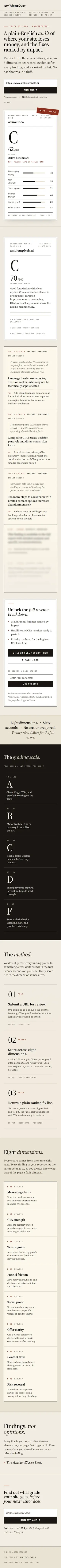 AmbientScore . Conversion Audit Report screenshot 6