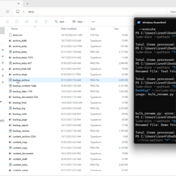 Bulk file renamer (windows)
