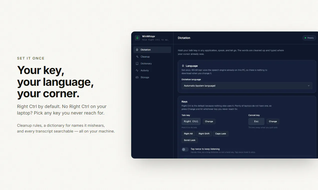 WinWhispr, dictation for Windows gallery image