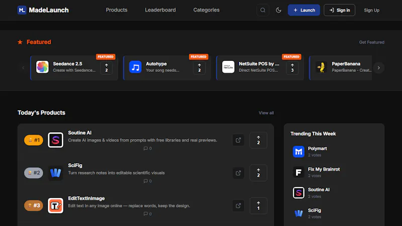 MadeLaunch screenshot 1