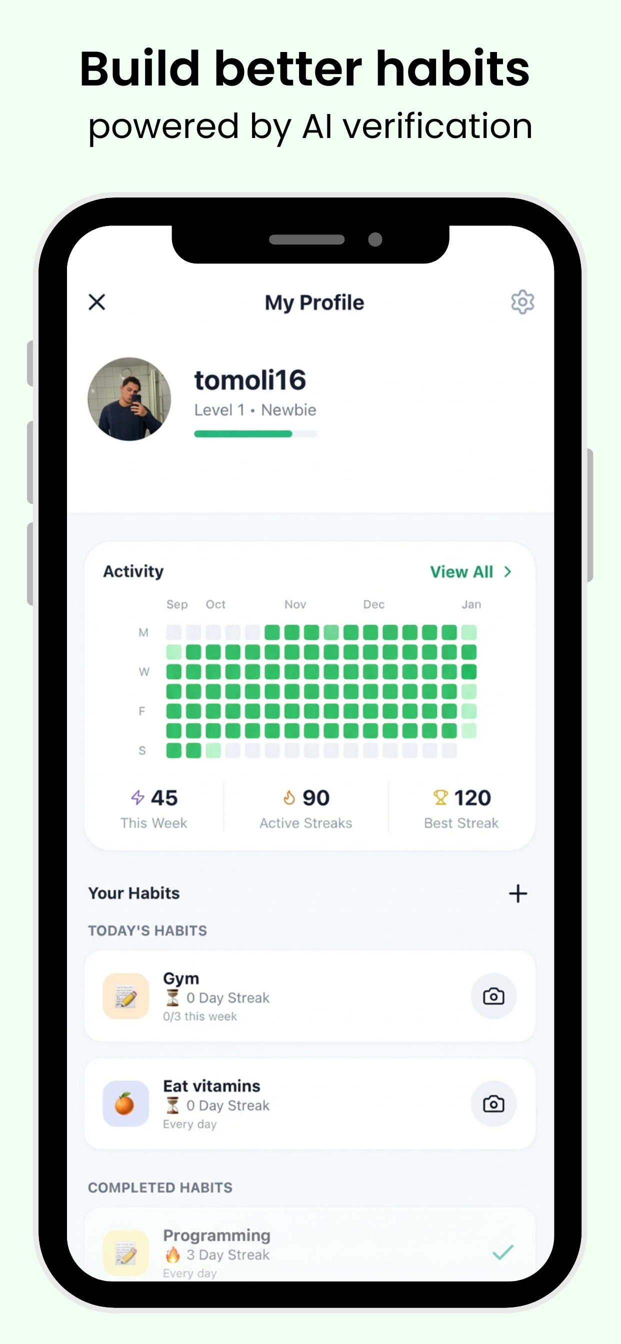 SnapHabit - Main product screenshot demonstrating key features and user interface