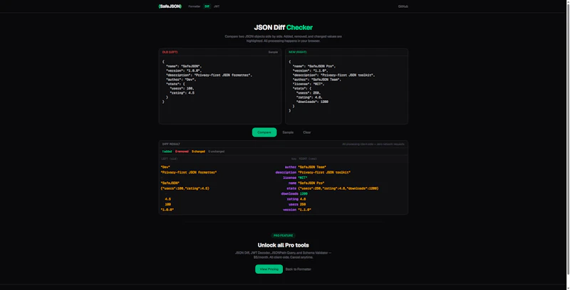 SafeJSON — Privacy screenshot 4