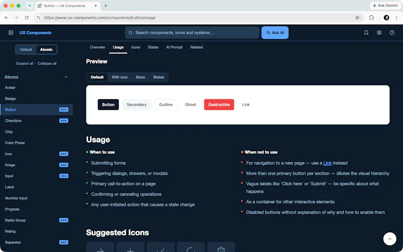 UX Components: Design System Reference screenshot 5