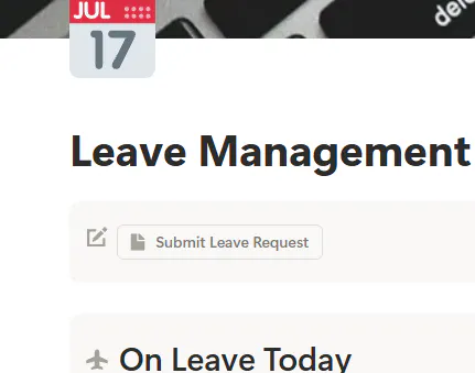 Notion Leave Management System & Tracker