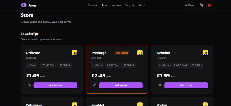 Pylox — Hosting screenshot 2
