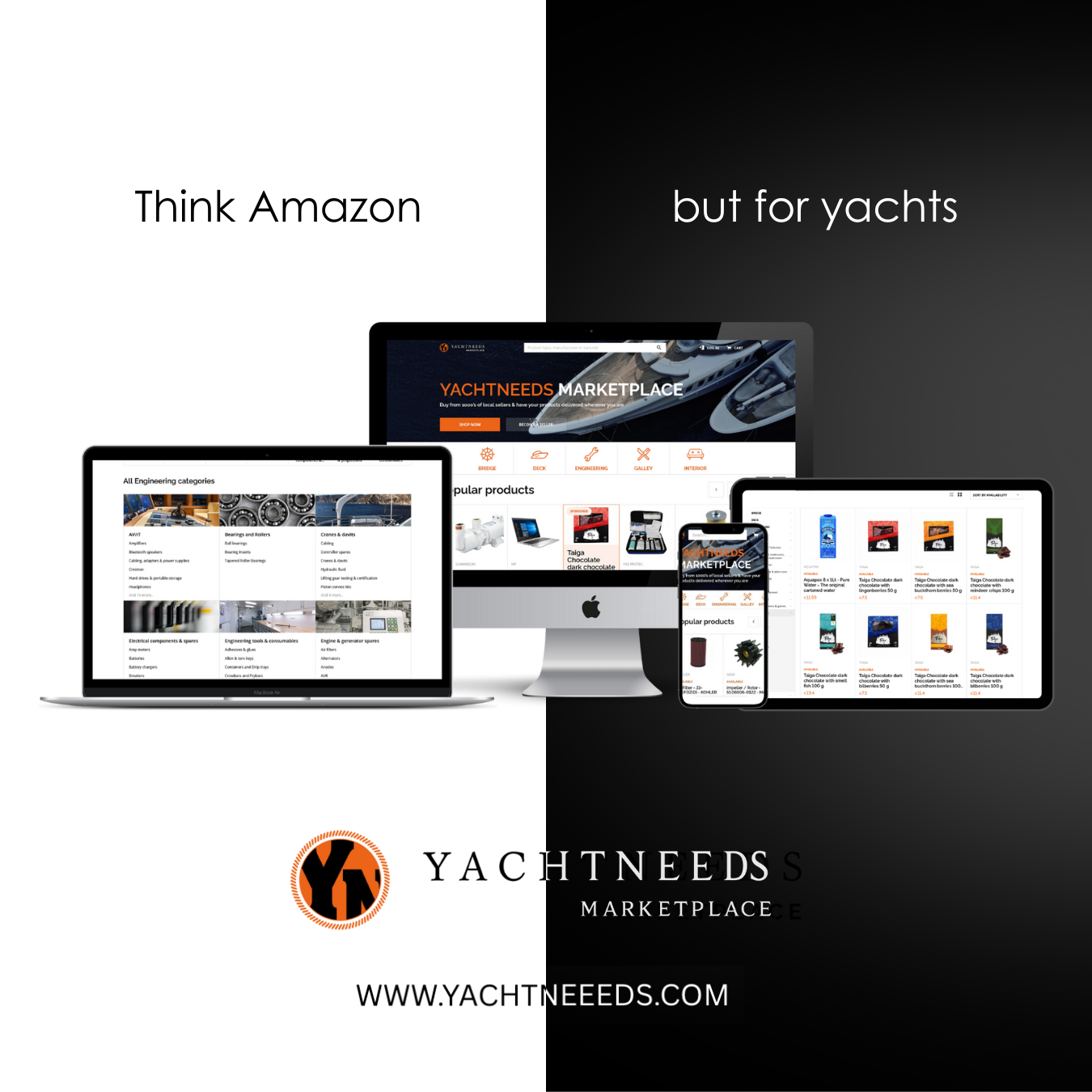 YACHTNEEDS marketplace - Main product screenshot demonstrating key features and user interface