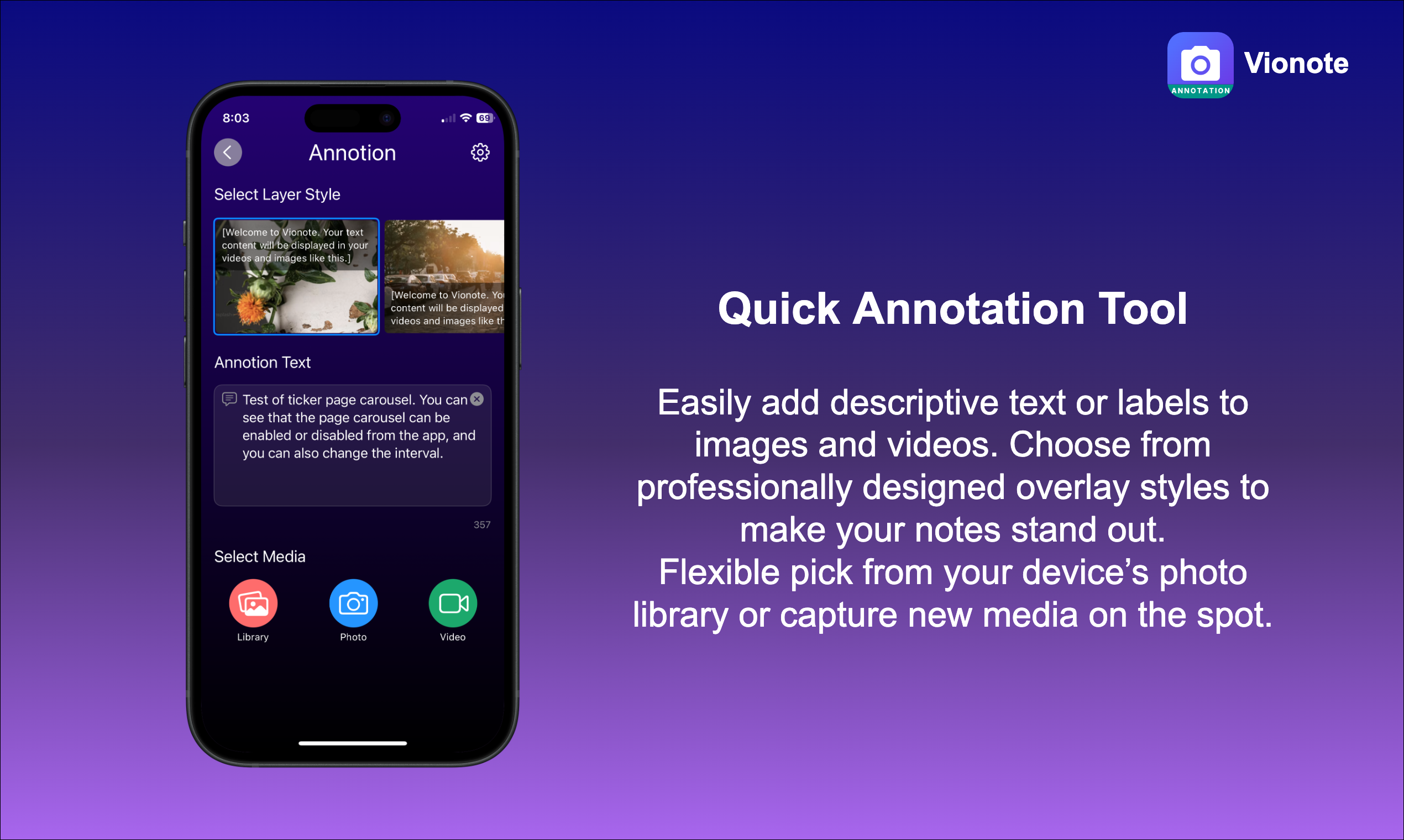 Media Vionote - Imej dan video anotate dengan mudah 1