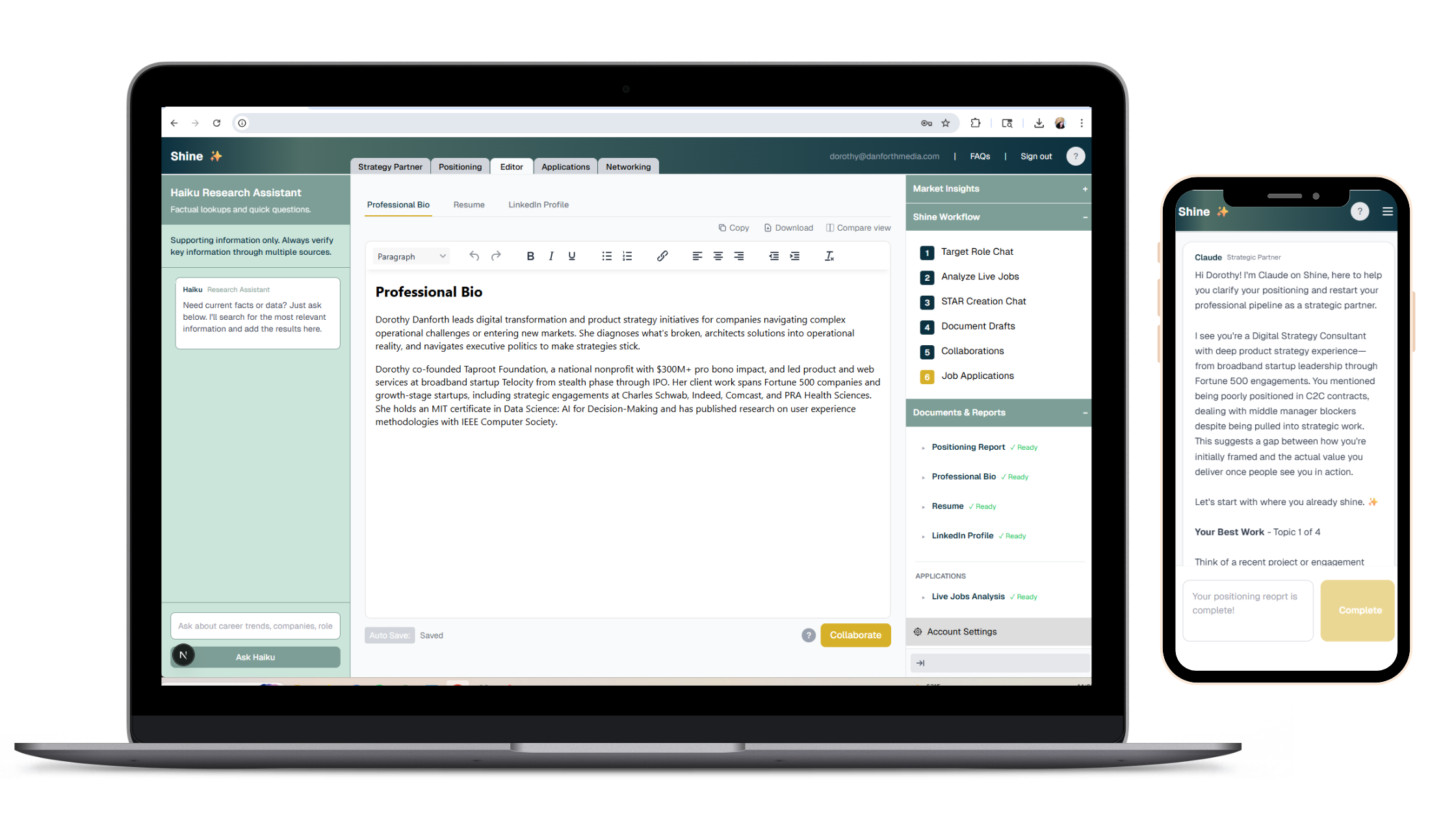 Shine - Main product screenshot demonstrating key features and user interface