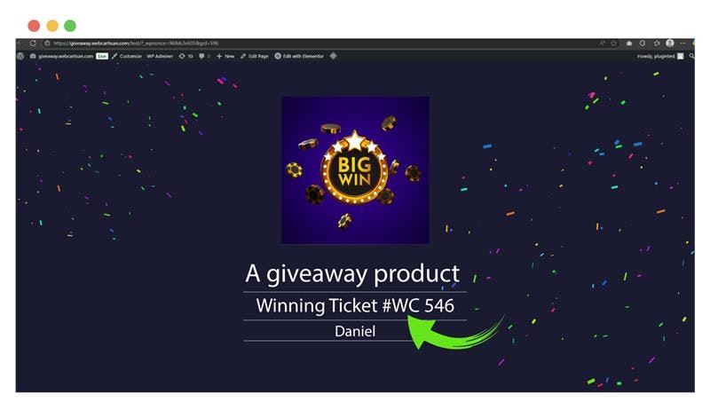 Werbegeschenk -Lotterie für WooCommerce - Steigern Sie den Umsatz mit automatisierten Werbegeschenken und Lotterien Medien 5