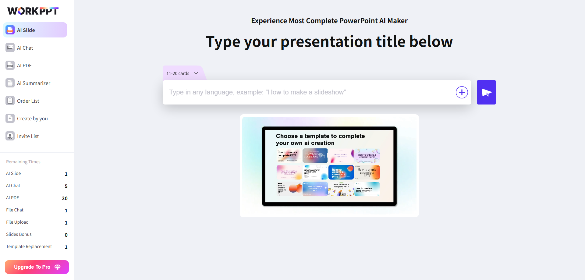 Mídia 1 de Workppt - Gerador de slides AI