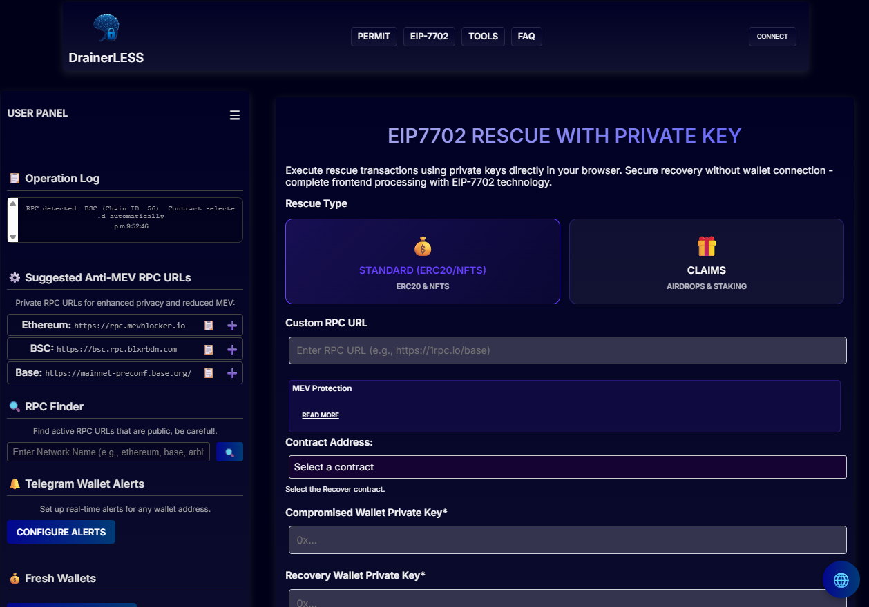 DrainerLESS - Screenshot 3 showing product features and functionality