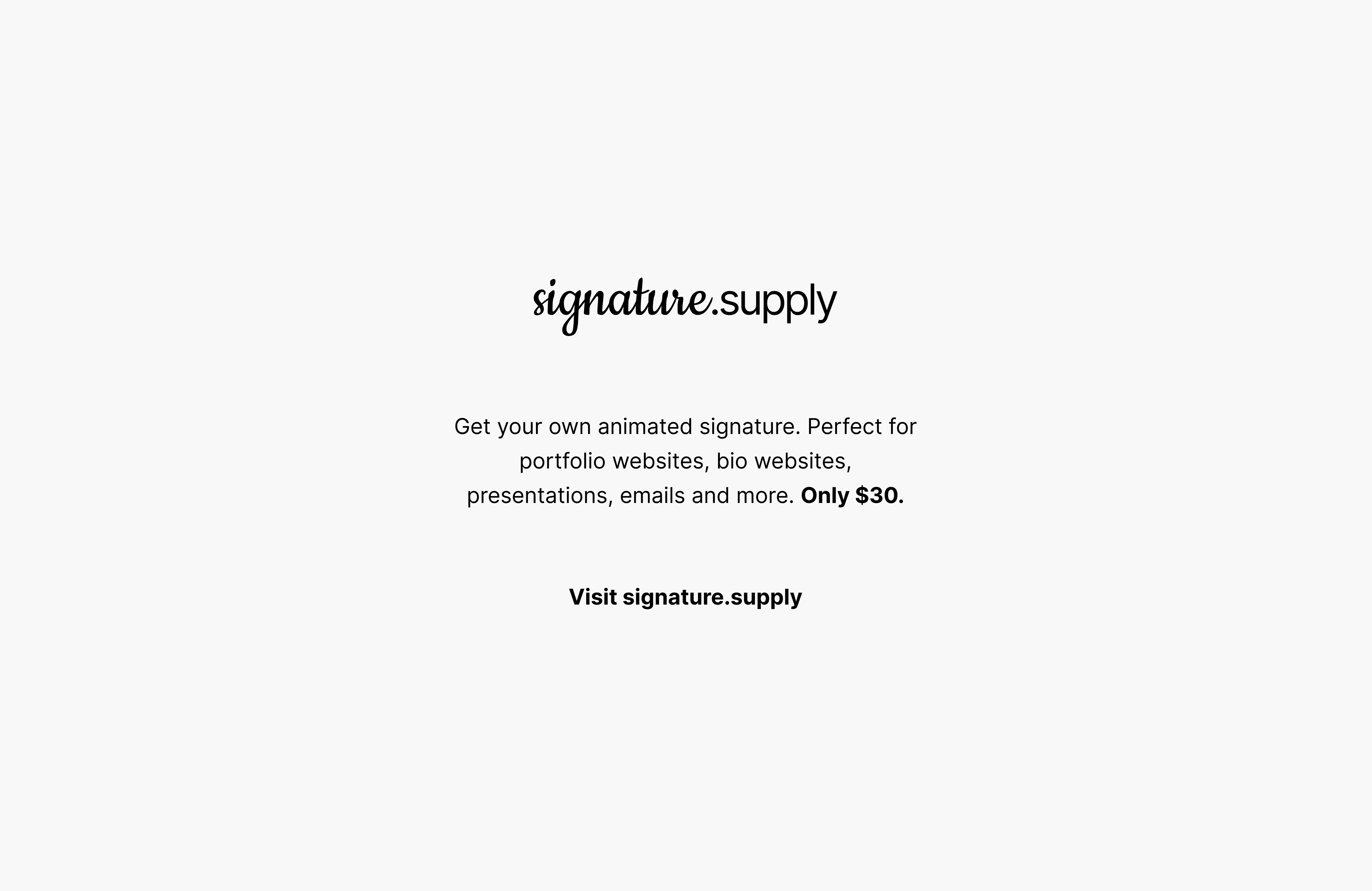 signature.supply - 웹 사이트, 이메일 등에 대한 애니메이션 서명 미디어 1