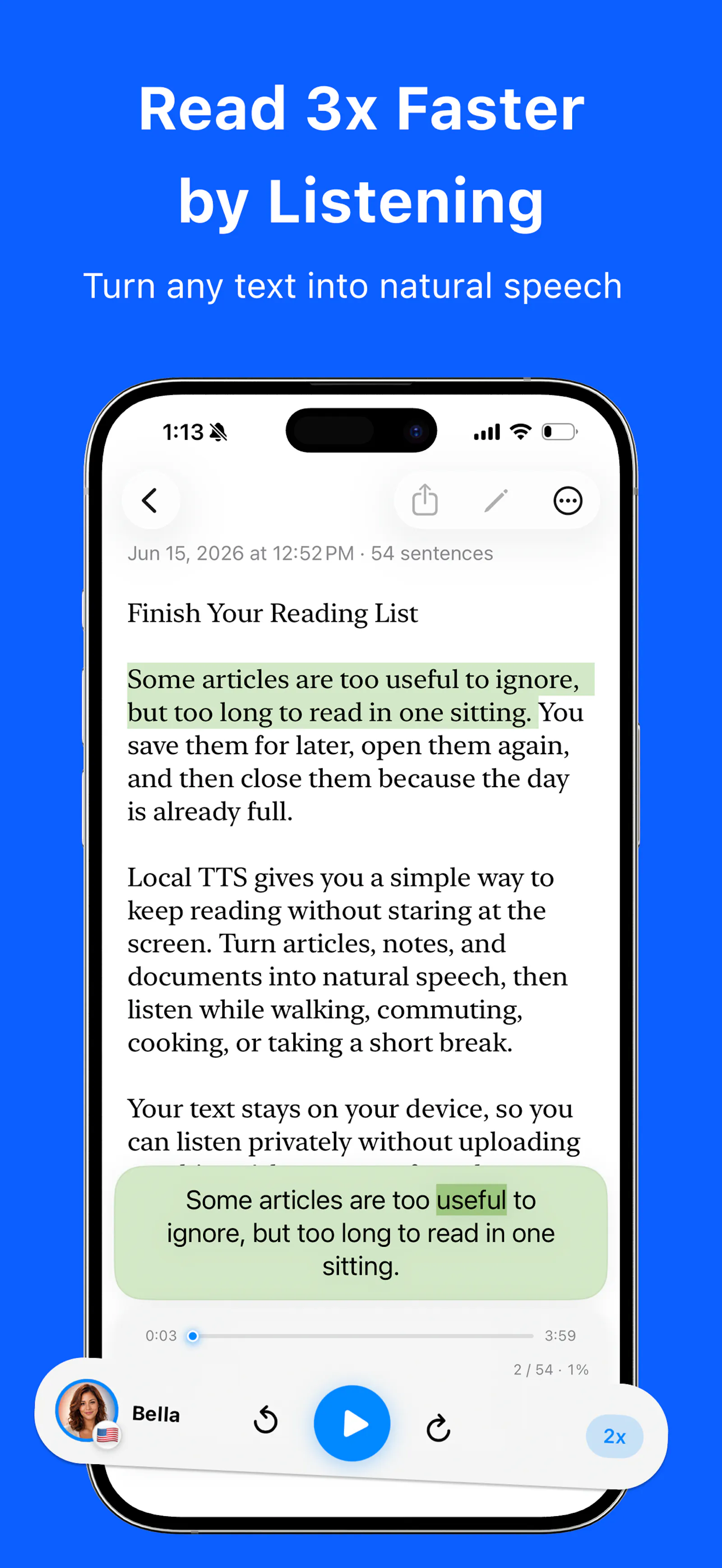 Local TTS - Text to Speech screenshot 1